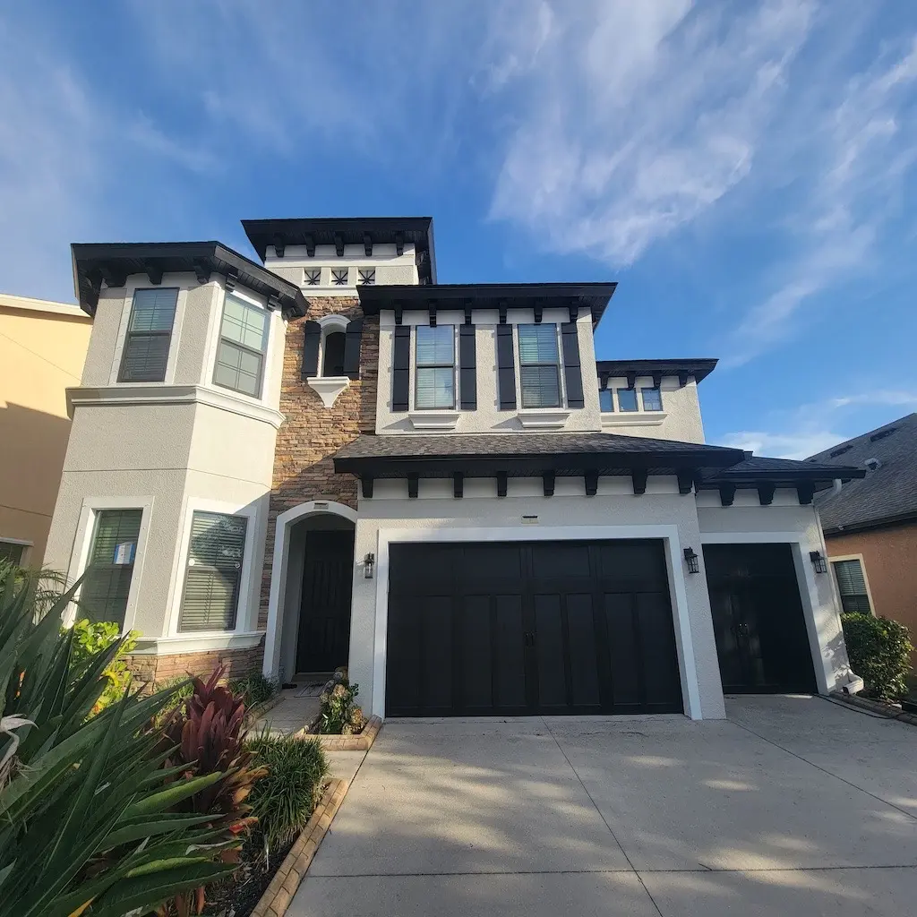 Exterior painting and roof detail